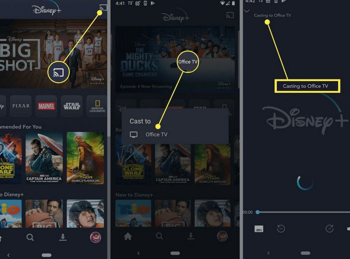 Transmita videos de Disney+ a través de Chromecast