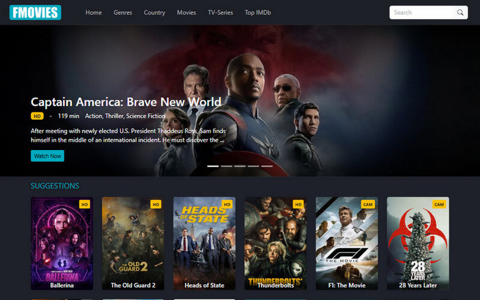 Fmovies – Libre de pop-ups, pero con redirecciones confusas