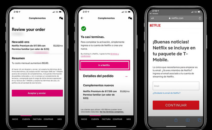 Ir a Netflix de T-Mobile