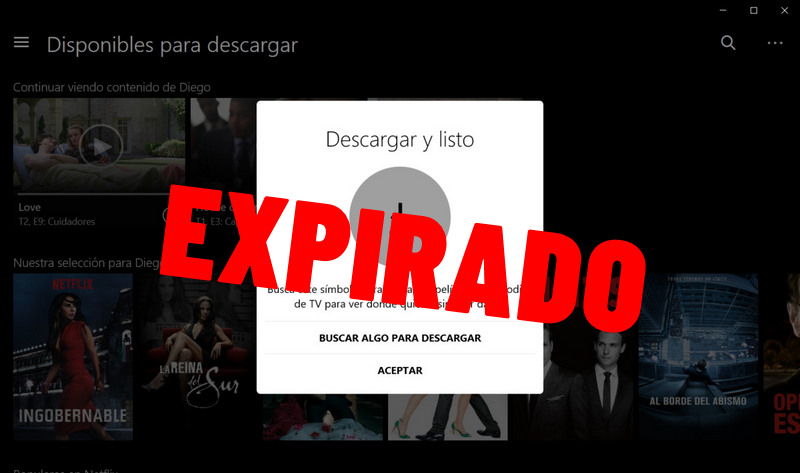 descarga expirada de netflix