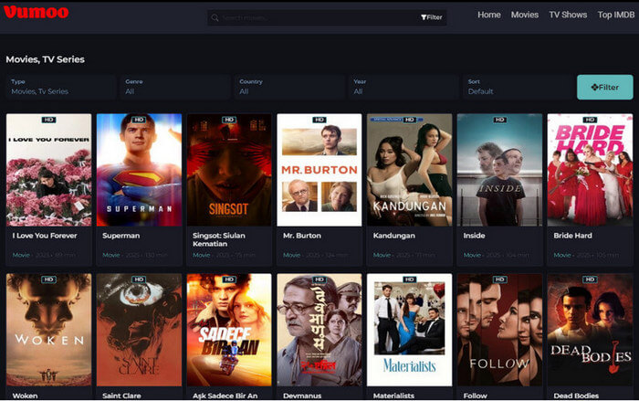 Vumoo – Alternativa a M4uFree con subtítulos multilingües y poca publicidad