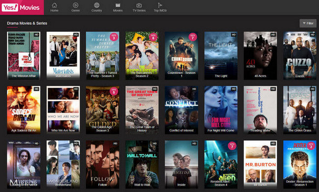 YesMovies – Ideal para usuarios de Android que buscan una alternativa a M4uFree