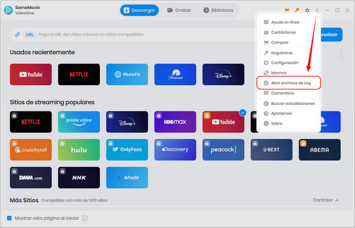 Abrir archivo de log